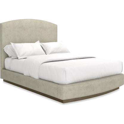 Artois Bed by Caracole in brushed gold paint. Made from asian hardwood in a transitional style.