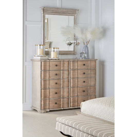 Alcove Dresser Mirror by A.R.T. Furniture in belgian ivory. Made from acacia solids, maple veneers, mirror in a modern style.