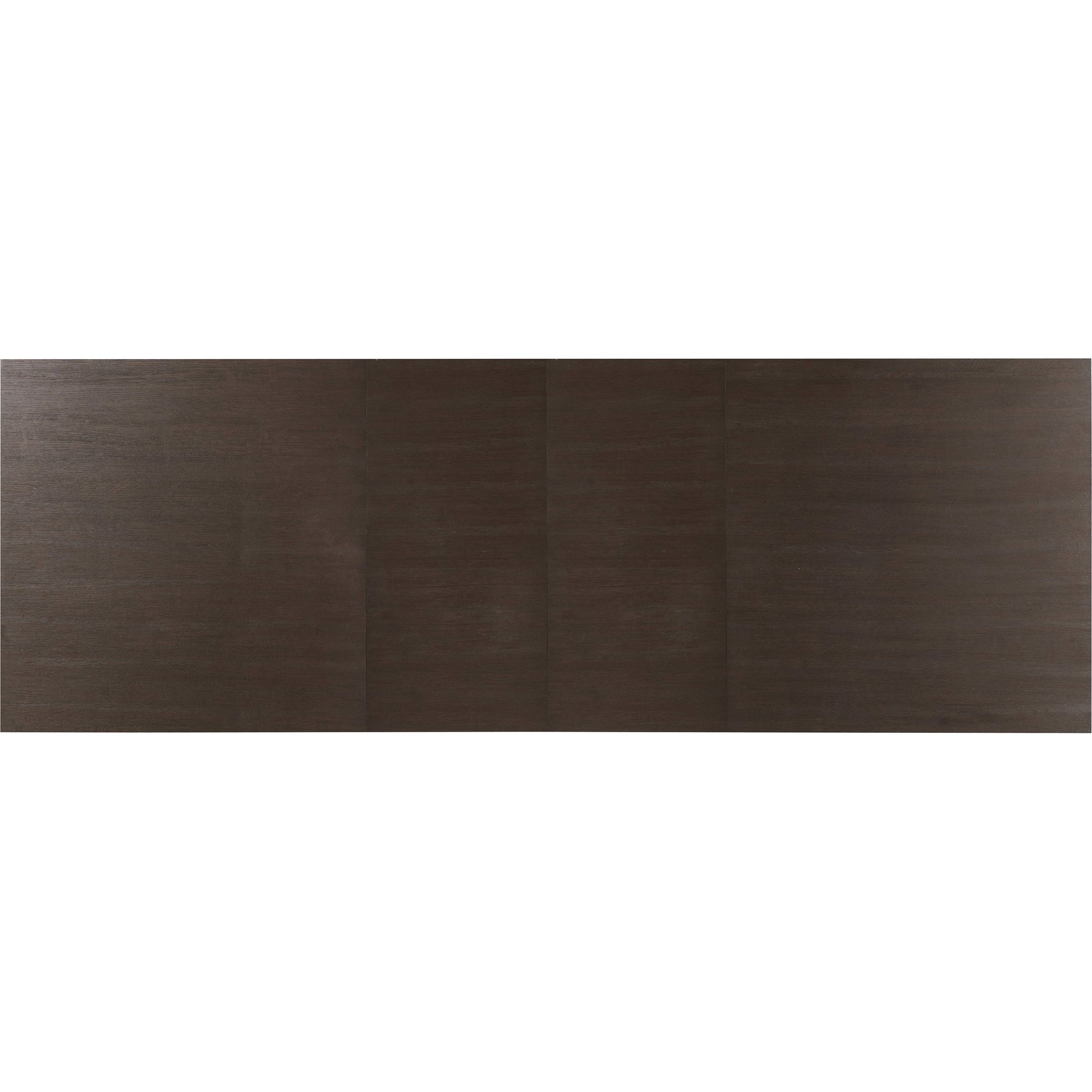 Curata Dining Table by Hooker Furniture in midnight brown. Made from white oak veneers, metal in a modern style.