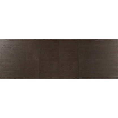 Curata Dining Table by Hooker Furniture in midnight brown. Made from white oak veneers, metal in a modern style.