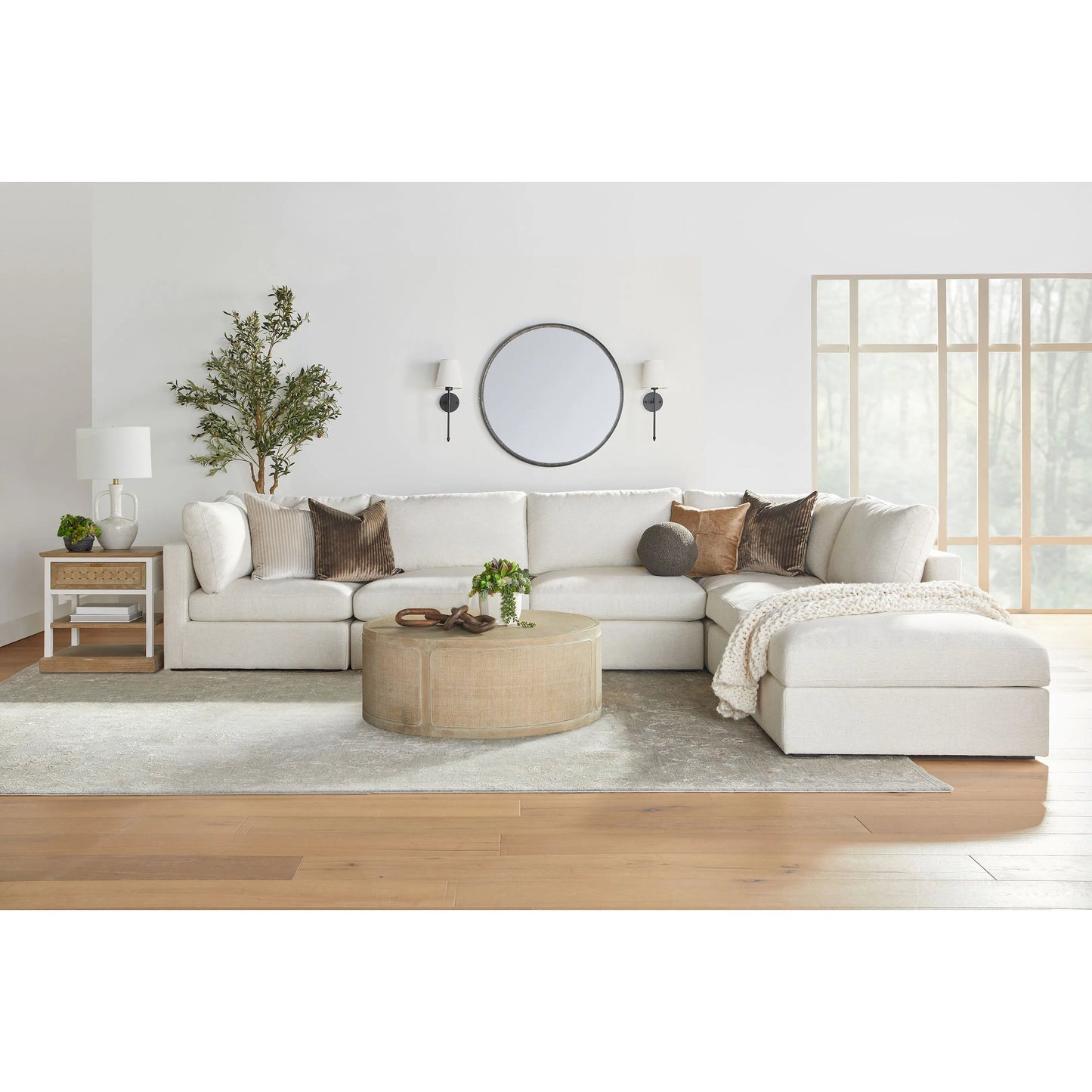 012 SI-2138270 | Lifestyle | Weave Side Table by Essentials For Living in smoke gray oak, white painted oak. Made from solid oak wood, mdf, plywood, metal in a cottage & farmhouse style.
