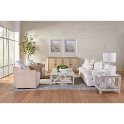 Weave Media Sideboard by Essentials For Living in smoke gray oak, white painted oak. Made from solid oak wood, mdf, plywood in a cottage & farmhouse style.