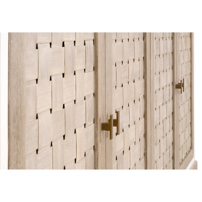 Weave Media Sideboard by Essentials For Living in smoke gray oak, white painted oak. Made from solid oak wood, mdf, plywood in a cottage & farmhouse style.