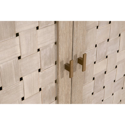 Weave Media Sideboard by Essentials For Living in smoke gray oak, white painted oak. Made from solid oak wood, mdf, plywood in a cottage & farmhouse style.