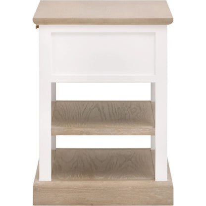 Weave Side Table by Essentials For Living in smoke gray oak, white painted oak. Made from solid oak wood, mdf, plywood, metal in a cottage & farmhouse style.
