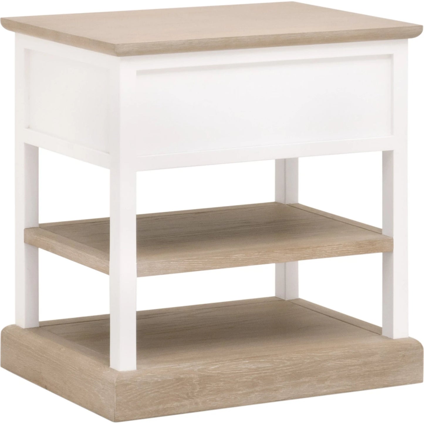 006 SI-2138270 | Additional Silo | Weave Side Table by Essentials For Living in smoke gray oak, white painted oak. Made from solid oak wood, mdf, plywood, metal in a cottage & farmhouse style.