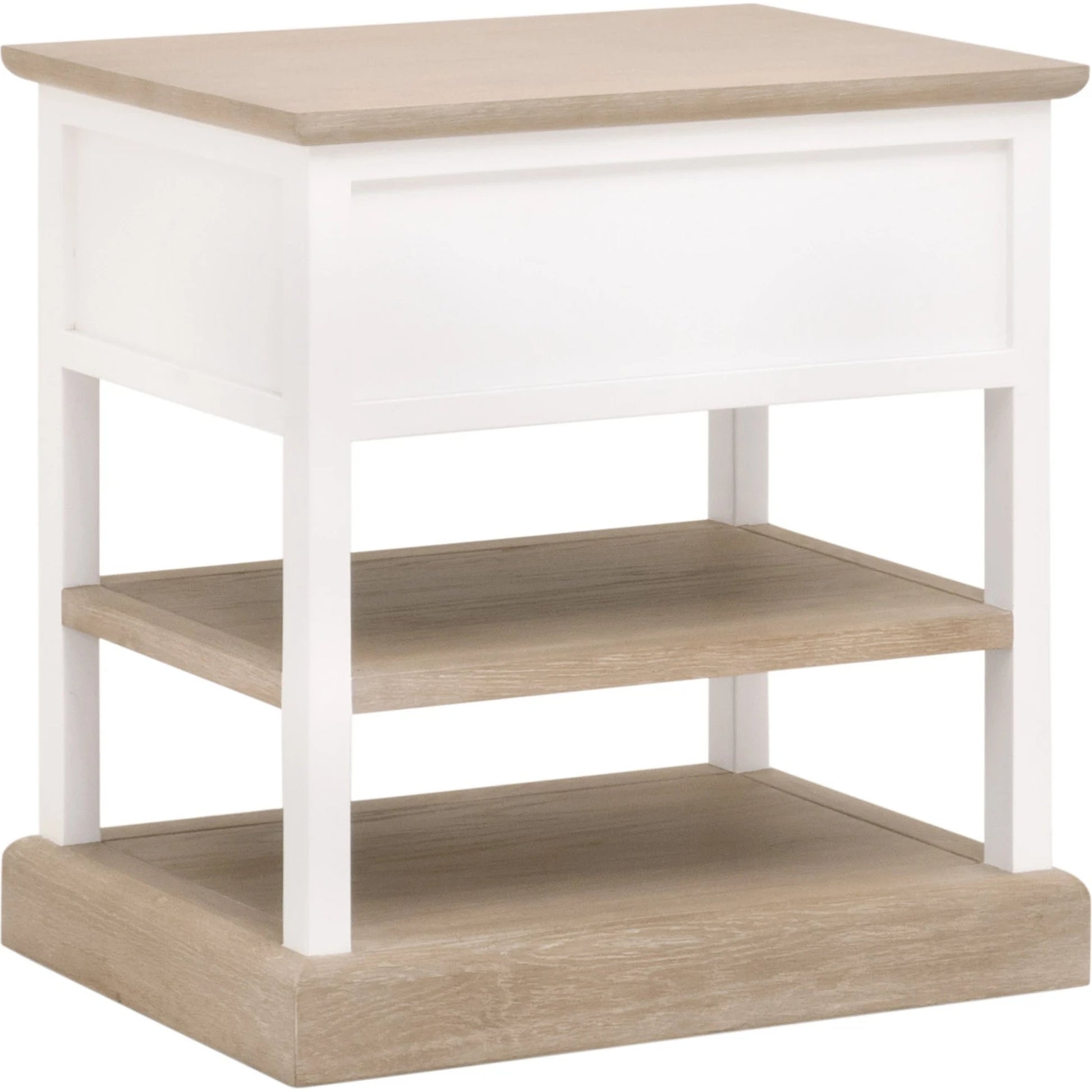 Weave Side Table by Essentials For Living in smoke gray oak, white painted oak. Made from solid oak wood, mdf, plywood, metal in a cottage & farmhouse style.
