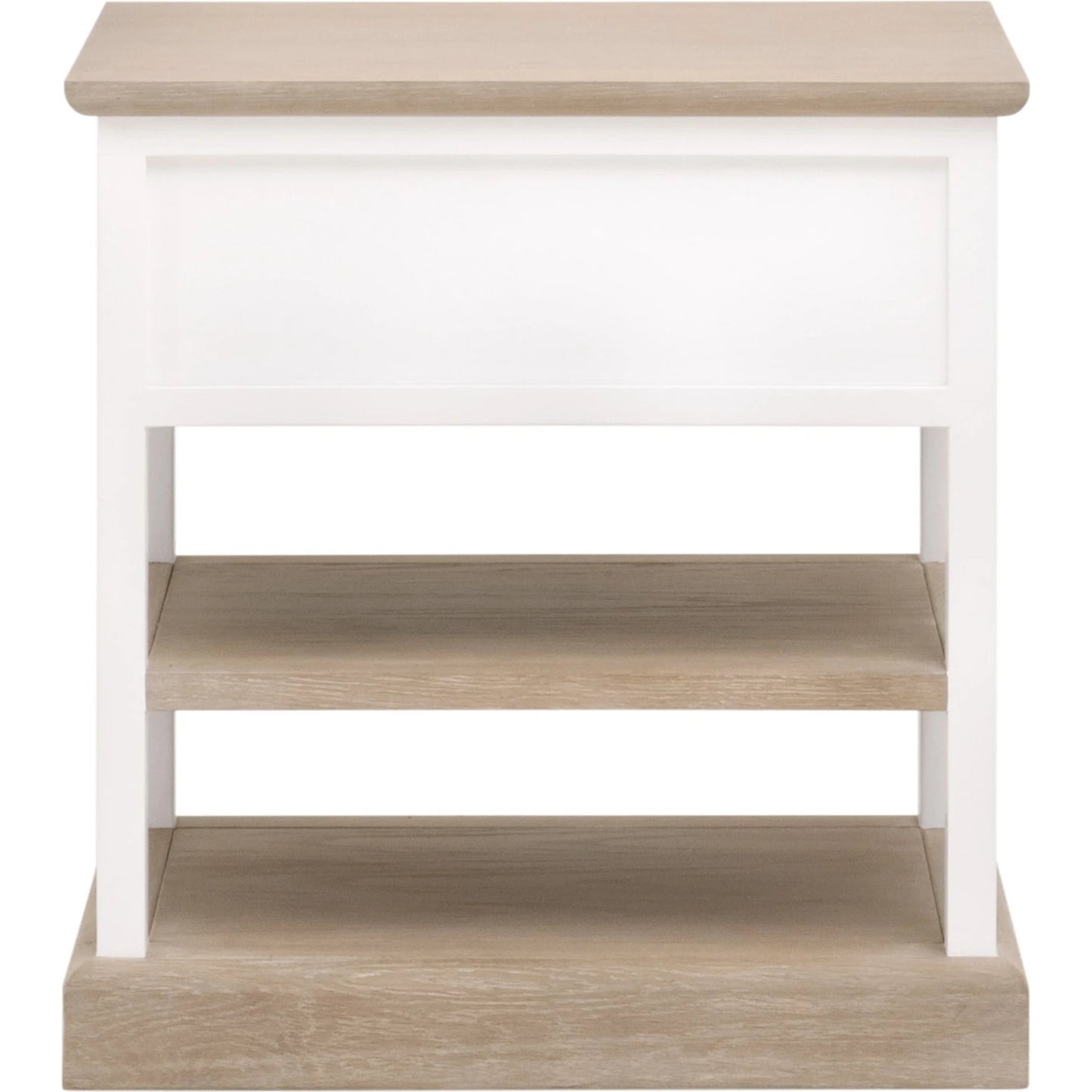 005 SI-2138270 | Additional Silo | Weave Side Table by Essentials For Living in smoke gray oak, white painted oak. Made from solid oak wood, mdf, plywood, metal in a cottage & farmhouse style.