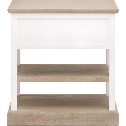 Weave Side Table by Essentials For Living in smoke gray oak, white painted oak. Made from solid oak wood, mdf, plywood, metal in a cottage & farmhouse style.
