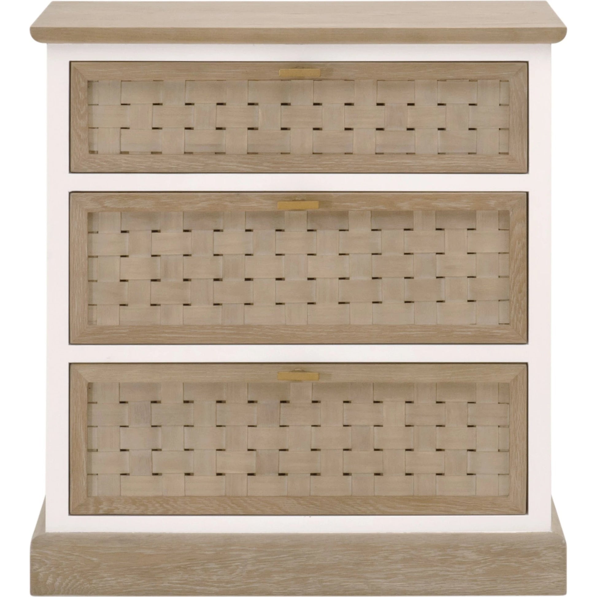 Weave Entry Cabinet by Essentials For Living in smoke gray oak, white painted oak. Made from solid oak wood, mdf, plywood, metal in a cottage & farmhouse style.