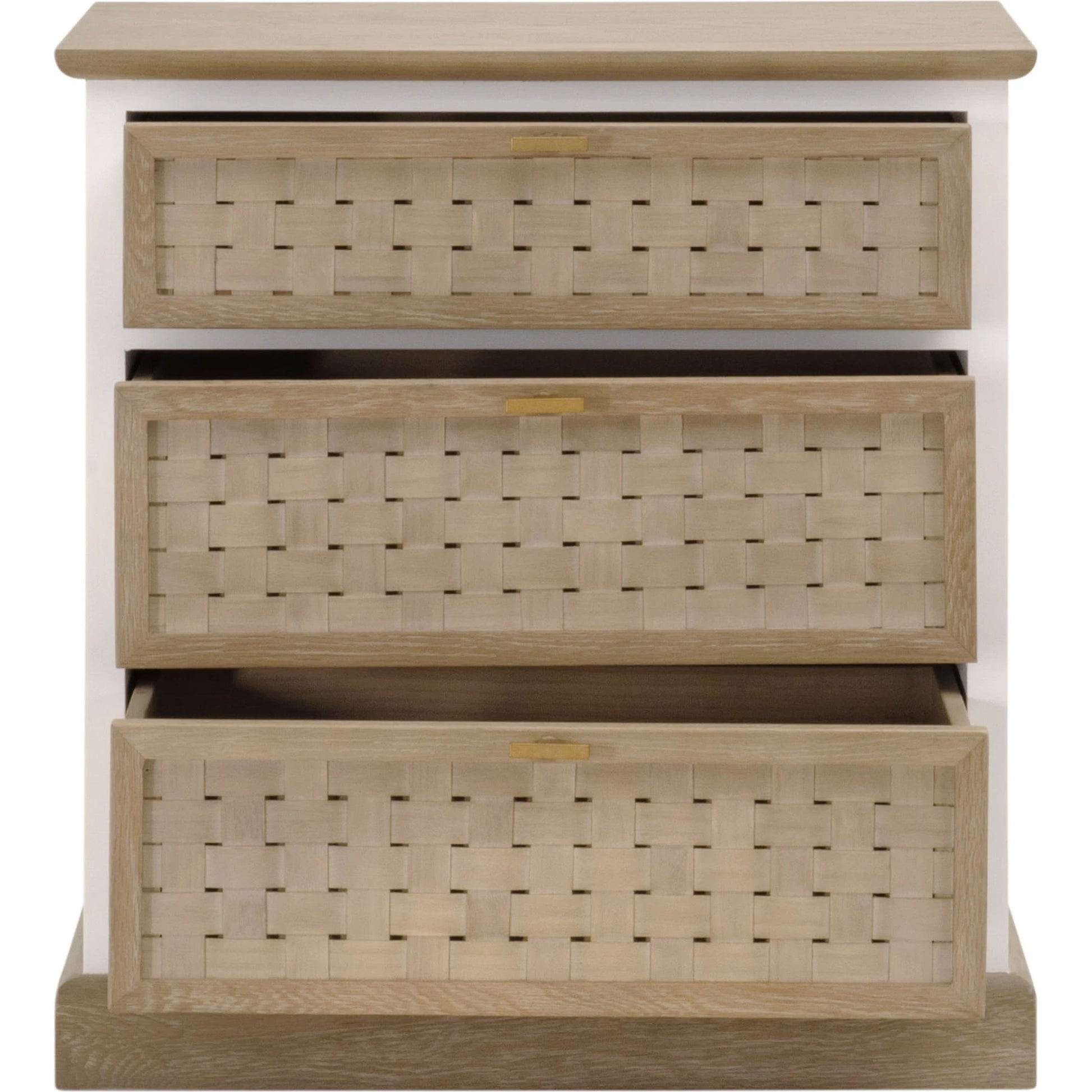 Weave Entry Cabinet by Essentials For Living in smoke gray oak, white painted oak. Made from solid oak wood, mdf, plywood, metal in a cottage & farmhouse style.