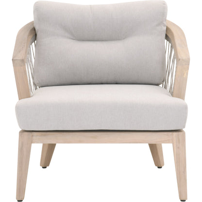 Web Club Chair by Essentials For Living in gray, taupe, white, pumice. Made from solid teak, aluminum, 100% olefin rope, 100% olefin fabric in a coastal style.
