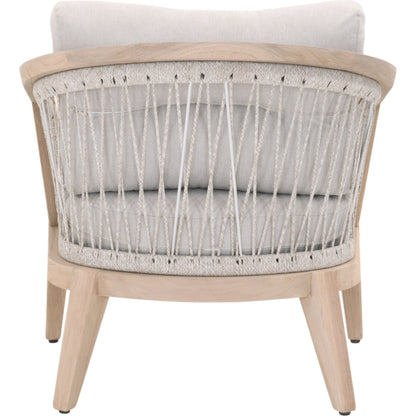 Web Club Chair by Essentials For Living in gray, taupe, white, pumice. Made from solid teak, aluminum, 100% olefin rope, 100% olefin fabric in a coastal style.