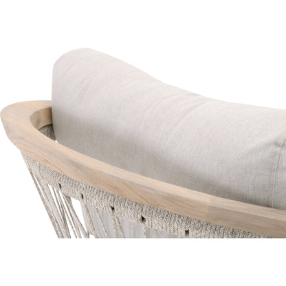 Web Club Chair by Essentials For Living in gray, taupe, white, pumice. Made from solid teak, aluminum, 100% olefin rope, 100% olefin fabric in a coastal style.