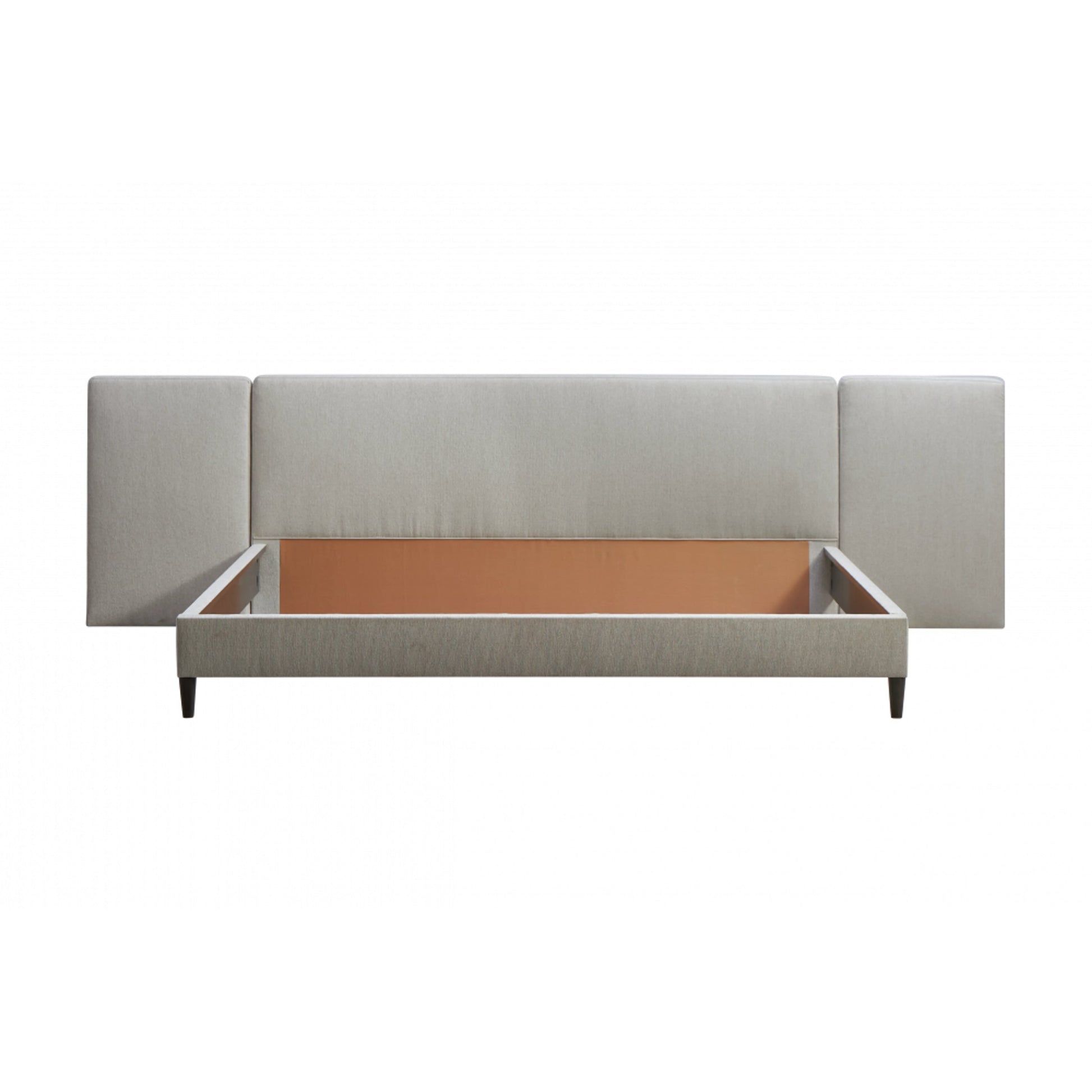 Zest Upholstered Bed with Wings by Zest. Made from rubberwood, fabric in a modern style.