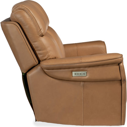 Lyra Zero Gravity Power Loveseat by Hooker Furniture. Made from leather in a traditional style.