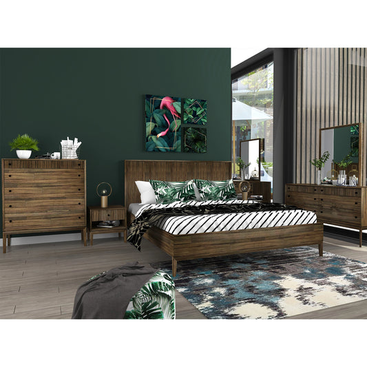 West Nightstand by LH Imports in brown and chestnut. Made from solid acacia, mdf acacia veneer, plywood in a modern style.