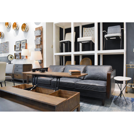 West Coffee Table w/ Lift Top by LH Imports in brown and chestnut, black. Made from solid acacia, mdf acacia veneer in a modern style.