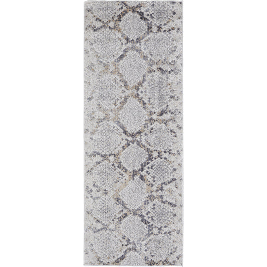 Laina Transitional Trellis & Lattice Rug - 39GIF by Feizy in silver, gray, blue. Made from unique in a unique style.