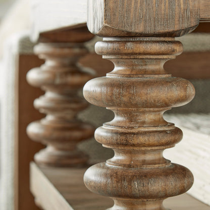 Architrave End Table by A.R.T. Furniture in almond. Made from pine solids and veneer in a traditional style.