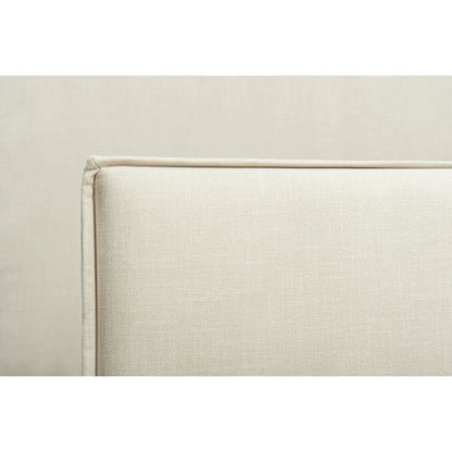 Zest Flanged Upholstered Bed by Zest in beige, flax and cream. Made from rubberwood, fabric in a modern style.