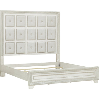Camila Bed by Pulaski Furniture in semi-transparent creamy white. Made from ash veneers in a modern style.