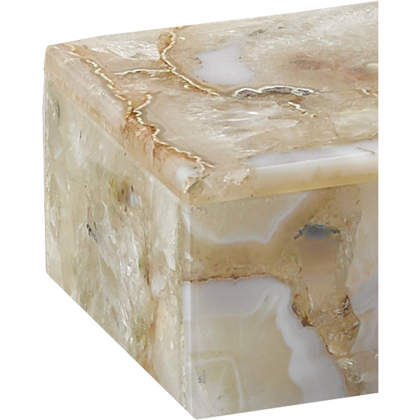 005 SR-767736 | Closeup | Benoit Box by Currey and Company in natural agate. Made from agate in a eclectic & global style.