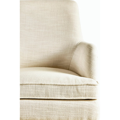 Water Shoal Linen & Grasscloth Host Chair by Jonathan Charles in grasscloth, performance linen. Made from hardwood solids, foam, fabric, grass cloth, brass in a transitional style.