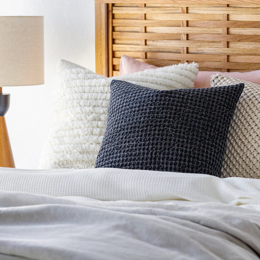 Waffle Pillow - 23981 by Livabliss. Made from 100% cotton in a transitional style.