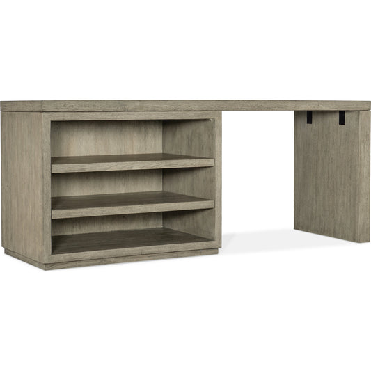 Linville Falls Desk - 72" Top-Open and Leg by Hooker Furniture in mink. Made from oak veneers in a modern style.