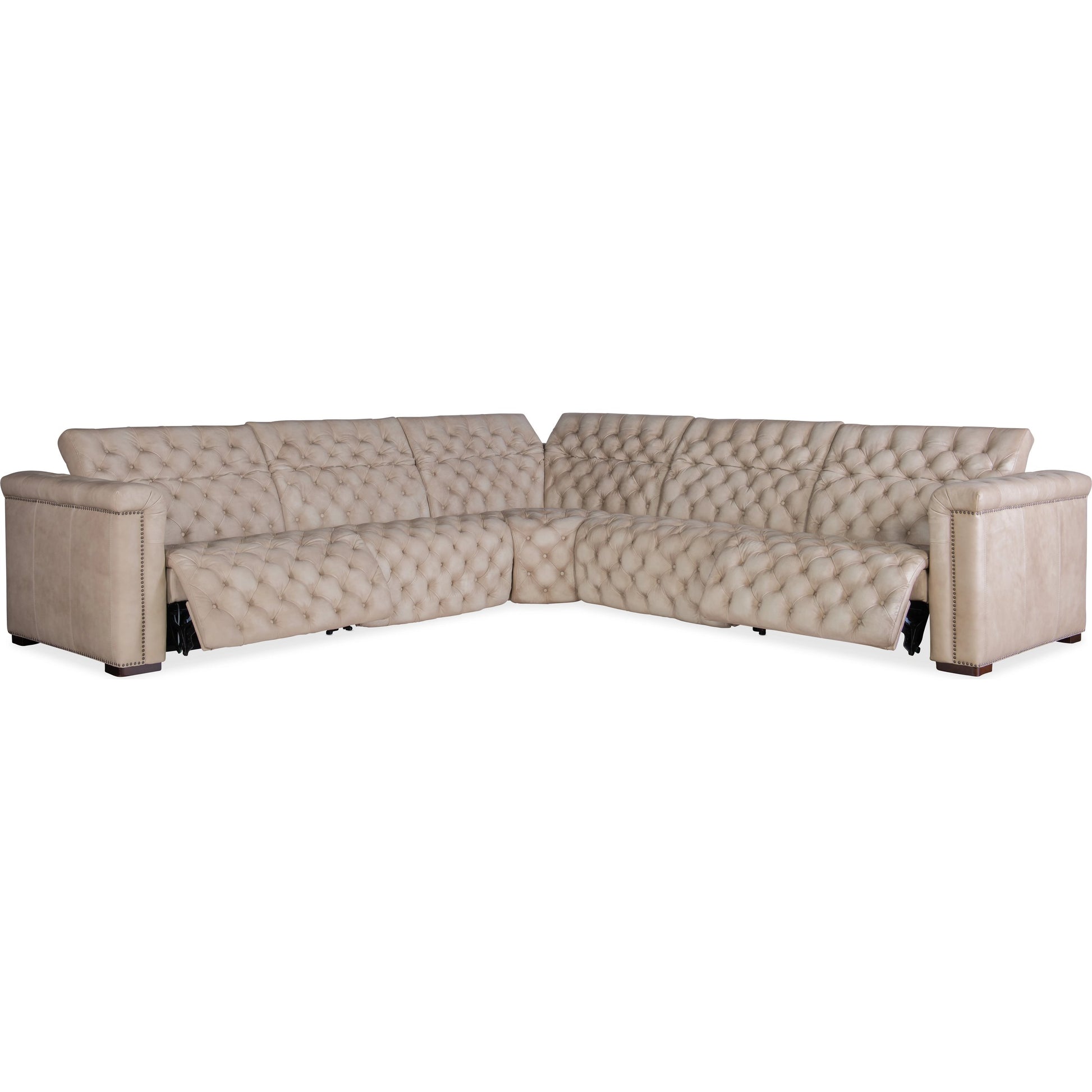 Savion Grandier 5 Piece Sectional by Hooker Furniture. Made from leather in a modern style.