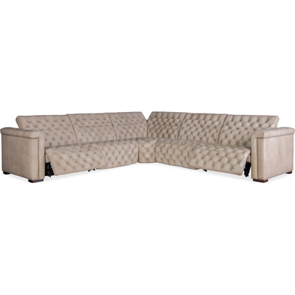 Savion Grandier 5 Piece Sectional by Hooker Furniture. Made from leather in a modern style.