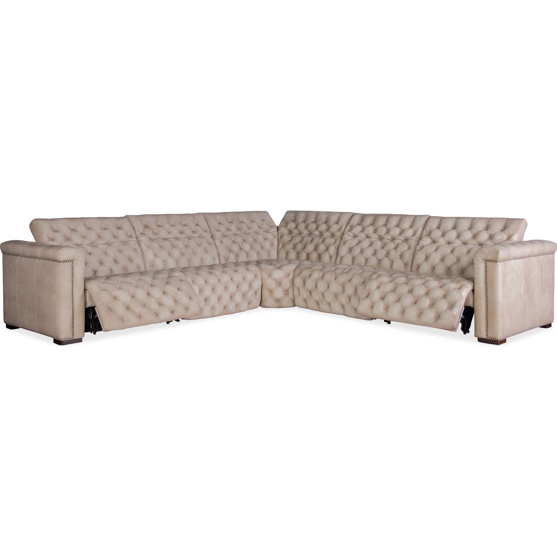 Savion Grandier 5 Piece Sectional by Hooker Furniture. Made from leather in a modern style.