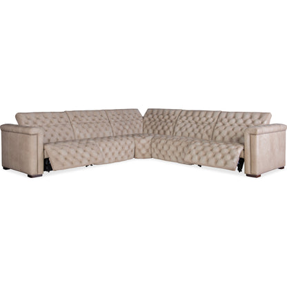 Savion Grandier 5 Piece Sectional by Hooker Furniture. Made from leather in a modern style.