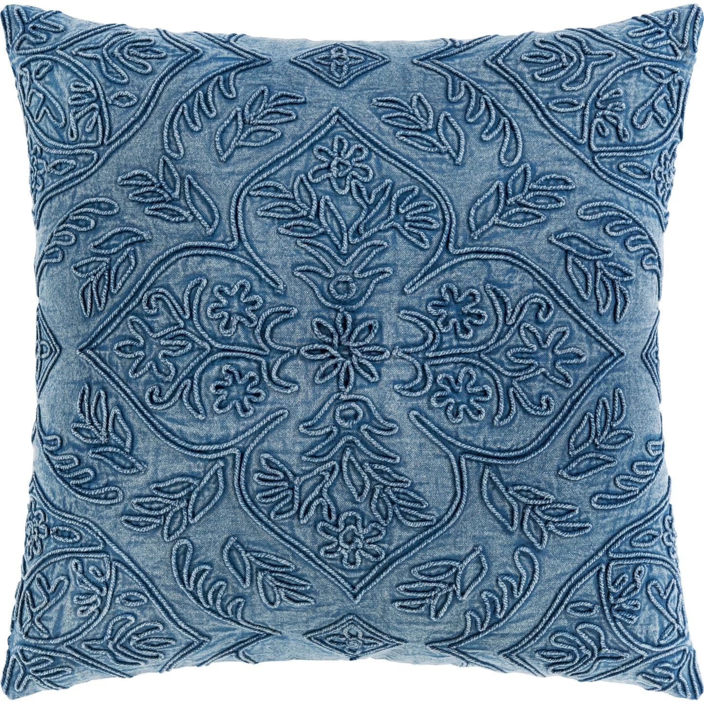 001 SI-1893548,SI-1893549,SI-1893550,SI-1893551 | Primary Silo | Wedgemore Pillow - 24945 by Surya in blue. Made from 100% cotton in a traditional style.