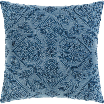 Wedgemore Pillow - 24945 by Surya in blue. Made from 100% cotton in a traditional style.