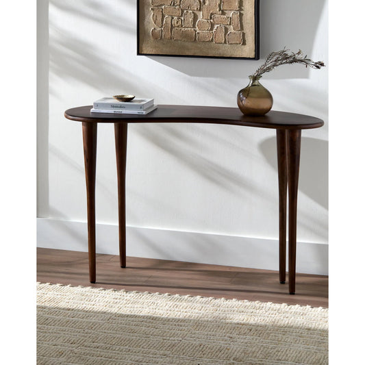 Wagner Console Table by Surya in brown. Made from mango wood in a transitional style.