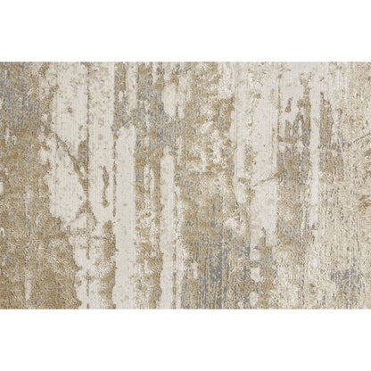 Aura Rug - 3567F by Feizy in ivory, gold, gray. Made from polyester, polypropylene in a unique style.