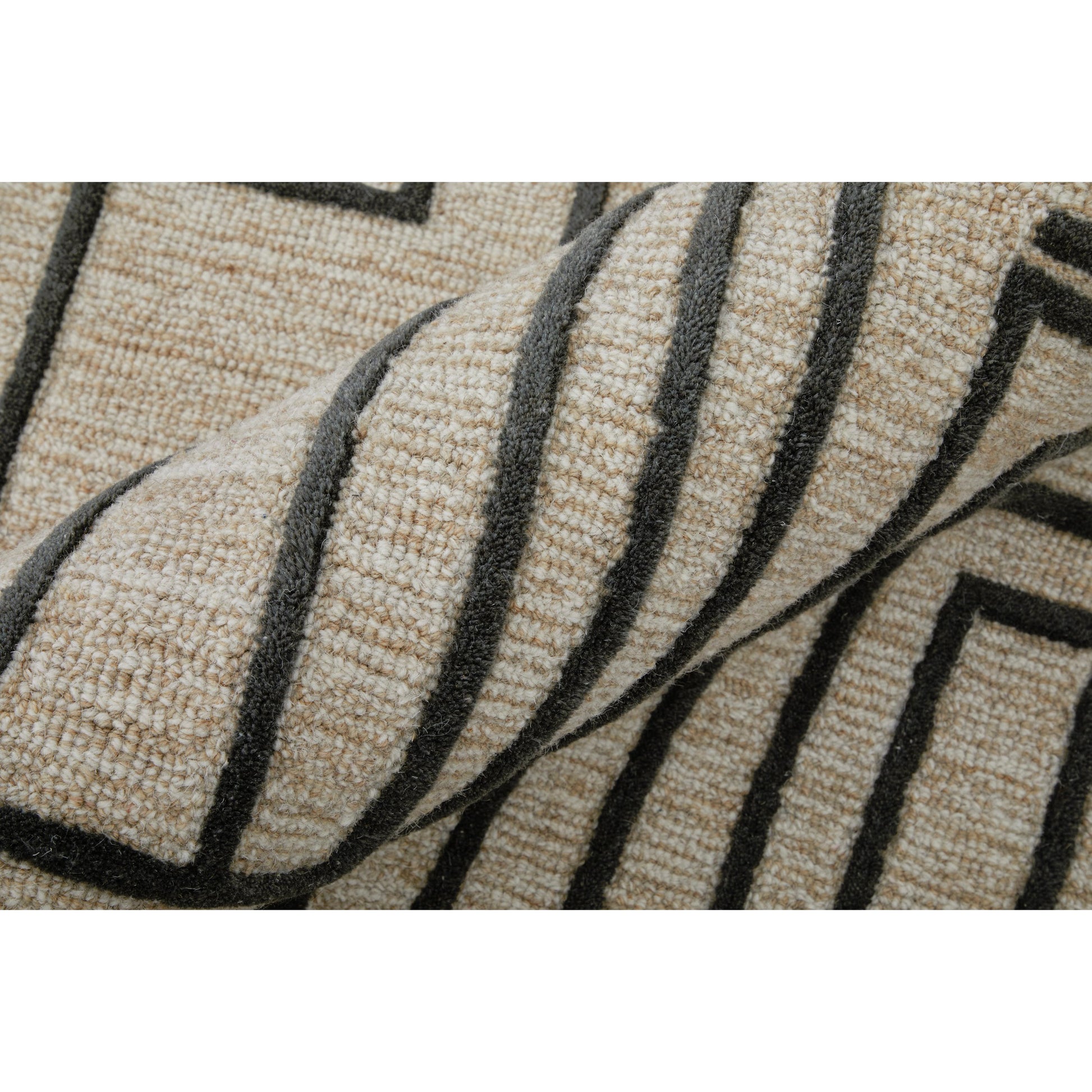 Gansett Geometric Rug - T25T8011 by Thom Felicia by Feizy Rugs in tan, brown. Made from wool in a unique style.
