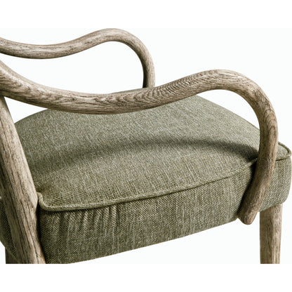 Ampney Arm Chair (Set of 2) by Jonathan Charles in light brown and washed grey oak. Made from oak, foam, fabric in a traditional style.