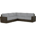 Montecito Outdoor Sectional by Sunset West in cognac. Made from resin wicker in a modern style.
