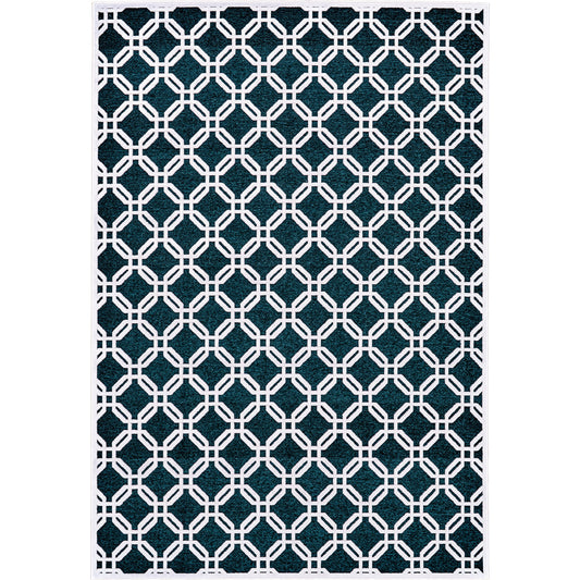 Saphir Mira Trellis & Lattice Rug - 3501F by Feizy in blue, green, white. Made from viscose, polyester in a unique style.
