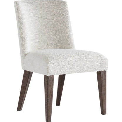 Outline White Side Chair by Bernhardt in cassel. Made from wood, fabric in a transitional style.