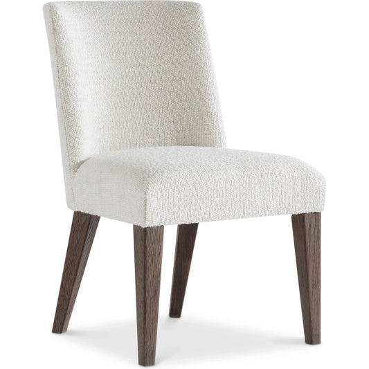 Outline White Side Chair by Bernhardt in cassel. Made from wood, fabric in a unique style.