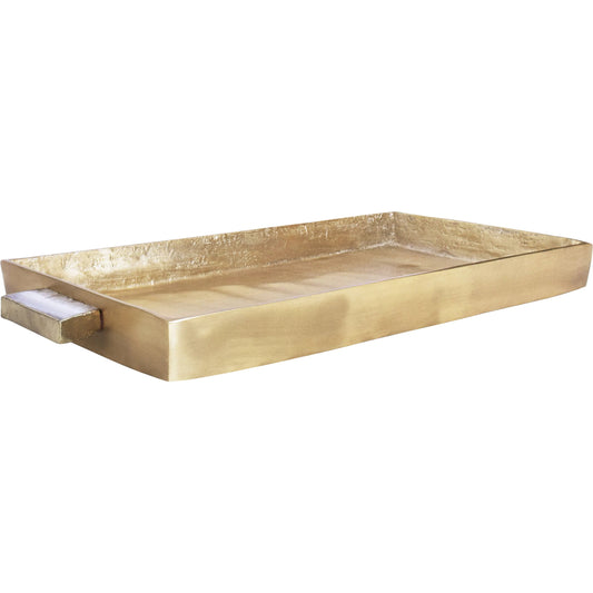 Whitt Cast Metal Tray by Worlds Away in antique brass. Made from unique in a unique style.