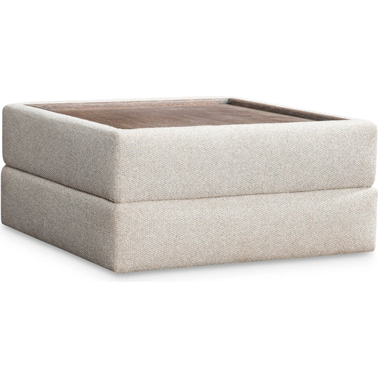 Vista Fabric Tray Ottoman by Bernhardt in beige and puma. Made from fabric in a transitional style.
