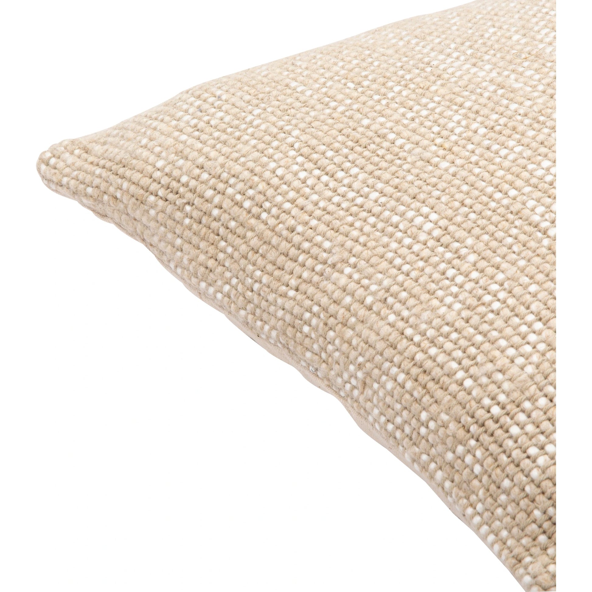 Willa Pillow - 32987 by Surya in oatmeal. Made from 45% viscose, 35% cotton, 20% linen, 100% cotton in a traditional style.