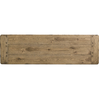Echo Canyon Console Table by Jonathan Charles in faded oak. Made from oak in a cottage & farmhouse style.