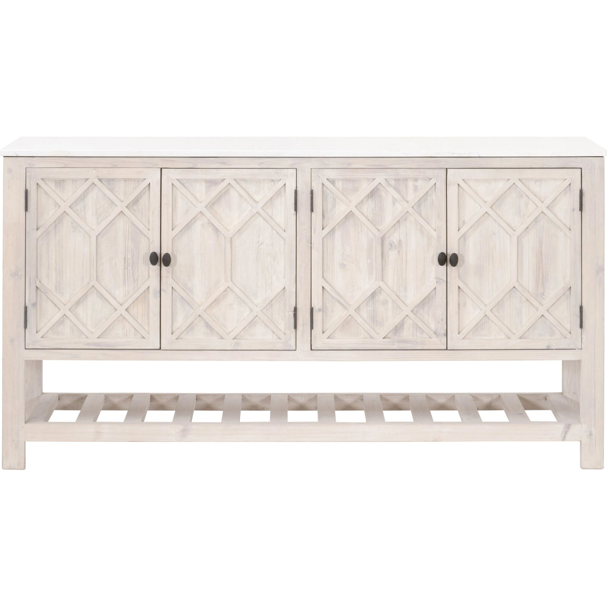 Willow Sideboard by Essentials For Living in white wash pine, white quartz. Made from solid pine wood, solid quartz in a modern style.