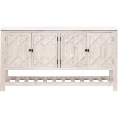 Willow Sideboard by Essentials For Living in white wash pine, white quartz. Made from solid pine wood, solid quartz in a modern style.